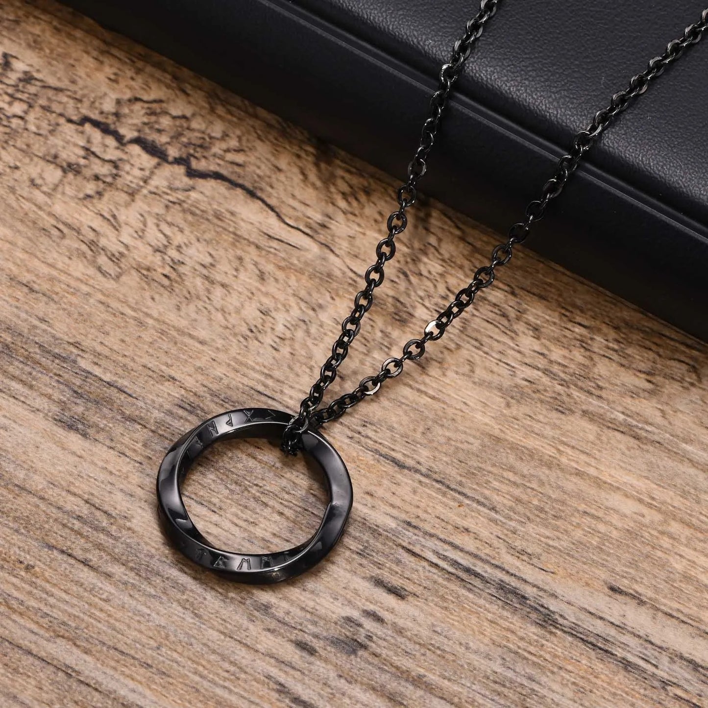 Norse Viking Necklace for Men – Stainless Steel Mobius Round Pendant