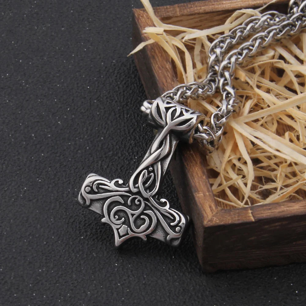 Mix Gold Color Mjolnir Necklace