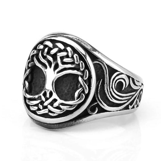 Viking Tree of Life Stainless Steel Ring for Men