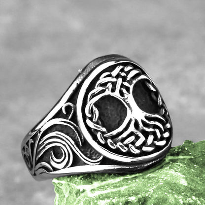 Viking Tree of Life Stainless Steel Ring for Men