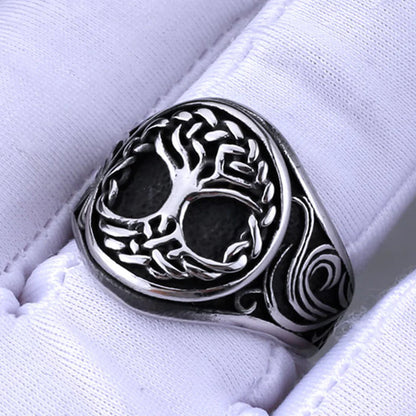 Viking Tree of Life Stainless Steel Ring for Men