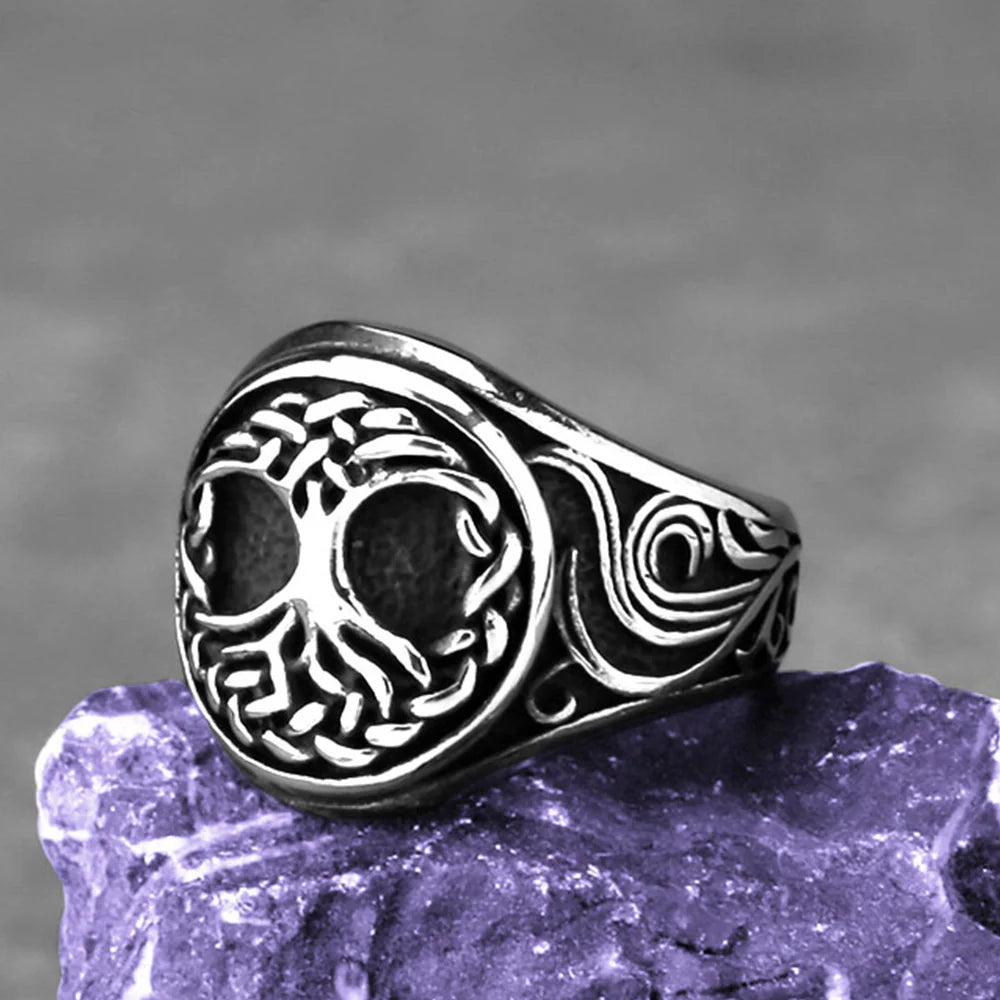 Viking Tree of Life Stainless Steel Ring for Men