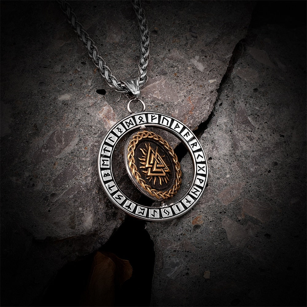 Viking Rotation Compass Necklace