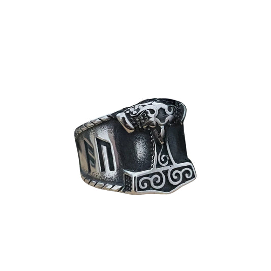 Norse Mythology Ring - thor hammer Design