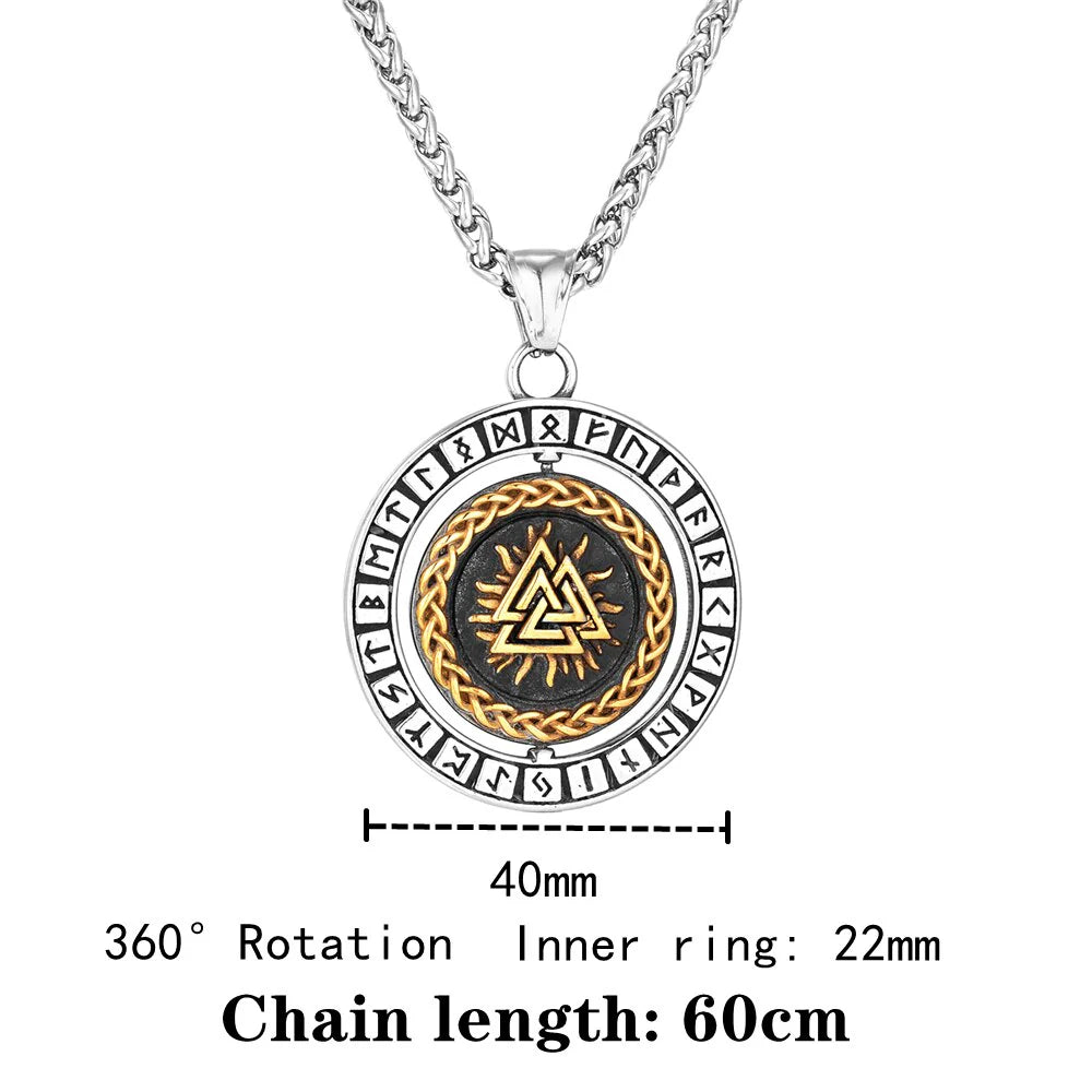 Viking Rotation Compass Necklace