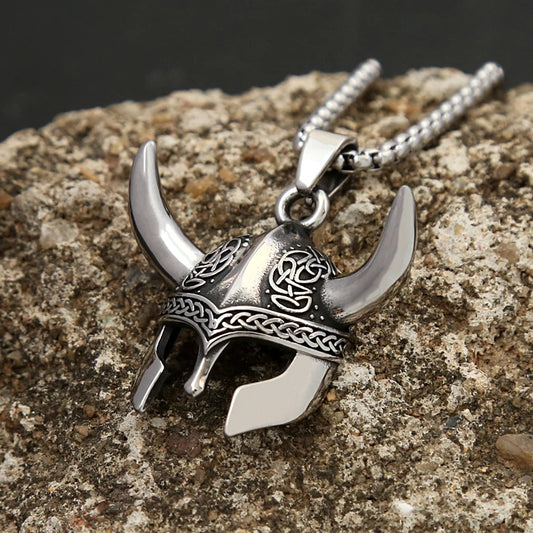 Nordic Viking Alloy Helmet Necklace