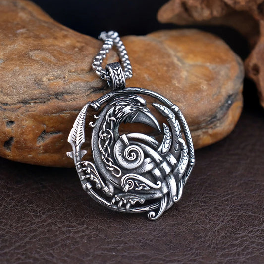 Nordic Odin Raven Pendant Necklace