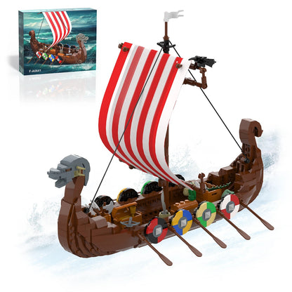 Viking Longship Building Blocks - 568 Pcs