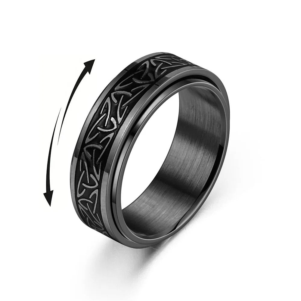 Celtic Knot Rune Ring – Viking Men's Anxiety Relief Spinning Ring