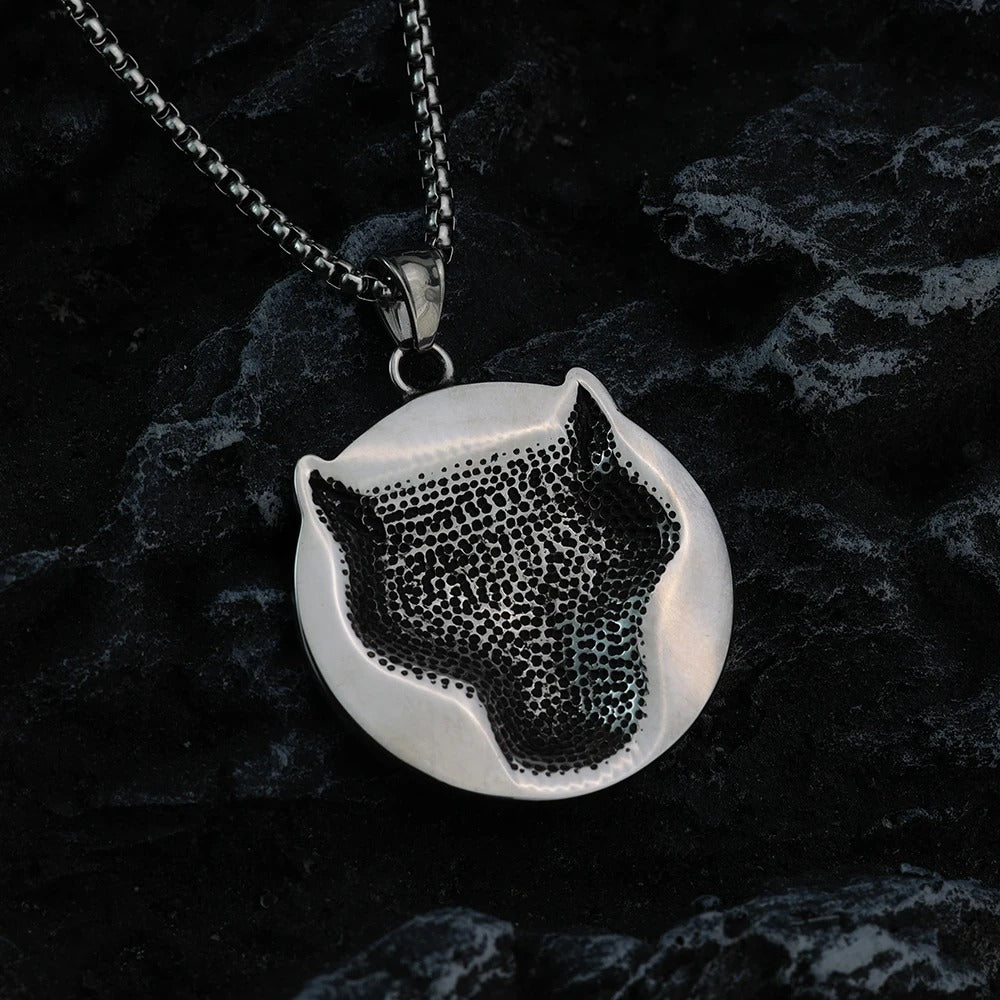 Viking wolf pendant with runes