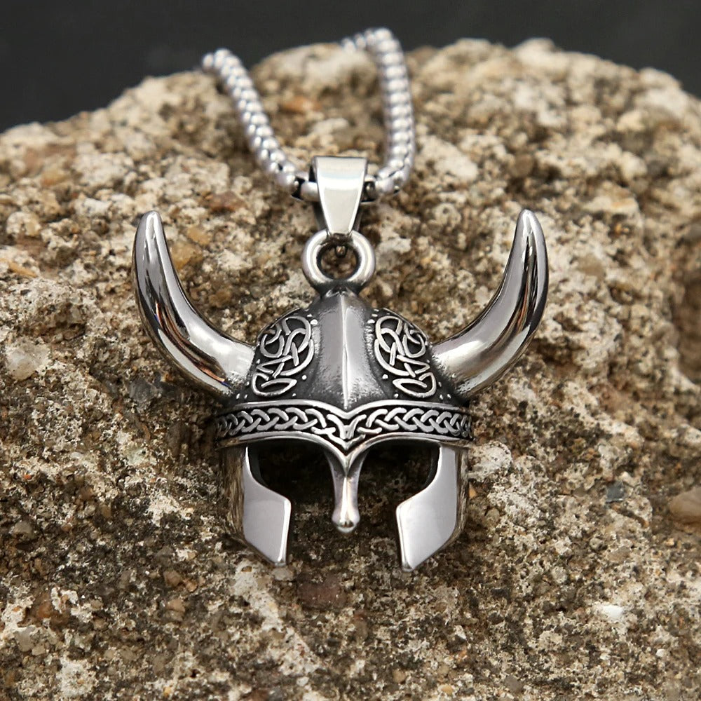 Nordic Viking Alloy Helmet Necklace