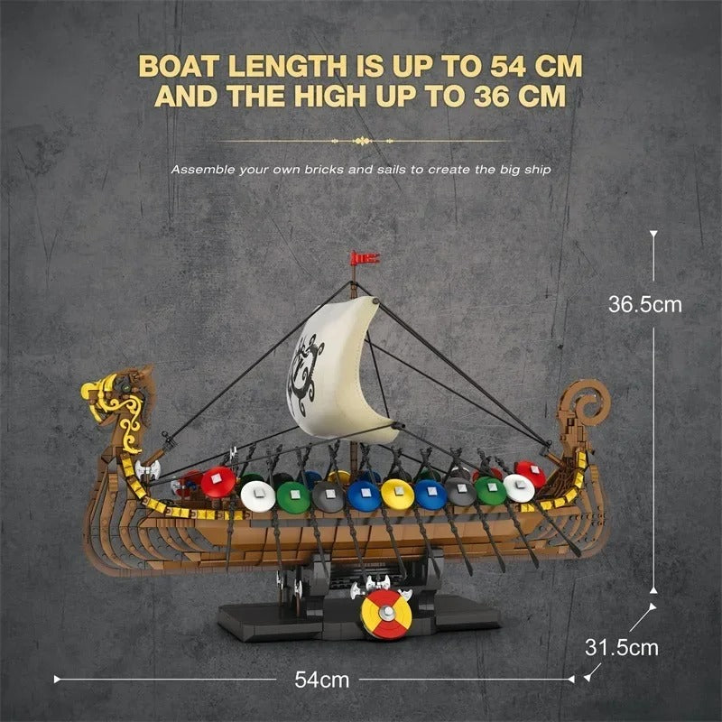 Viking Longship Building Blocks - 2547 Pcs