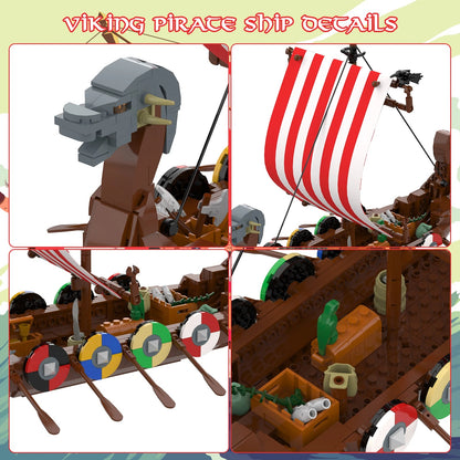 Viking Longship Building Blocks - 568 Pcs