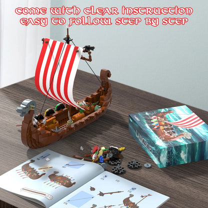 Viking Longship Building Blocks - 568 Pcs