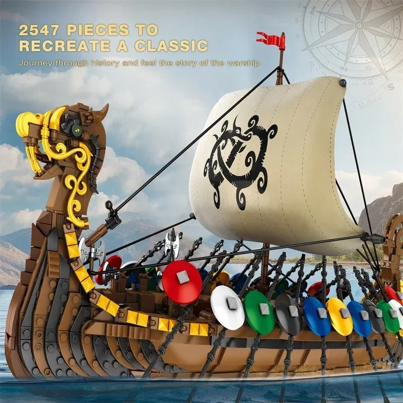 Viking Longship Building Blocks - 2547 Pcs