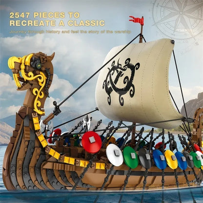 Viking Longship Building Blocks - 2547 Pcs