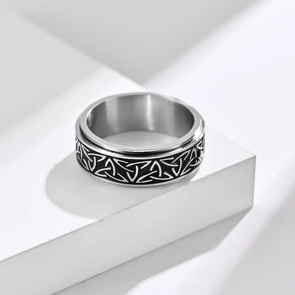 Celtic Knot Rune Ring – Viking Men's Anxiety Relief Spinning Ring