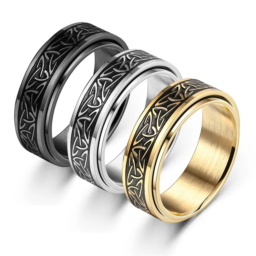 Celtic Knot Rune Ring – Viking Men's Anxiety Relief Spinning Ring