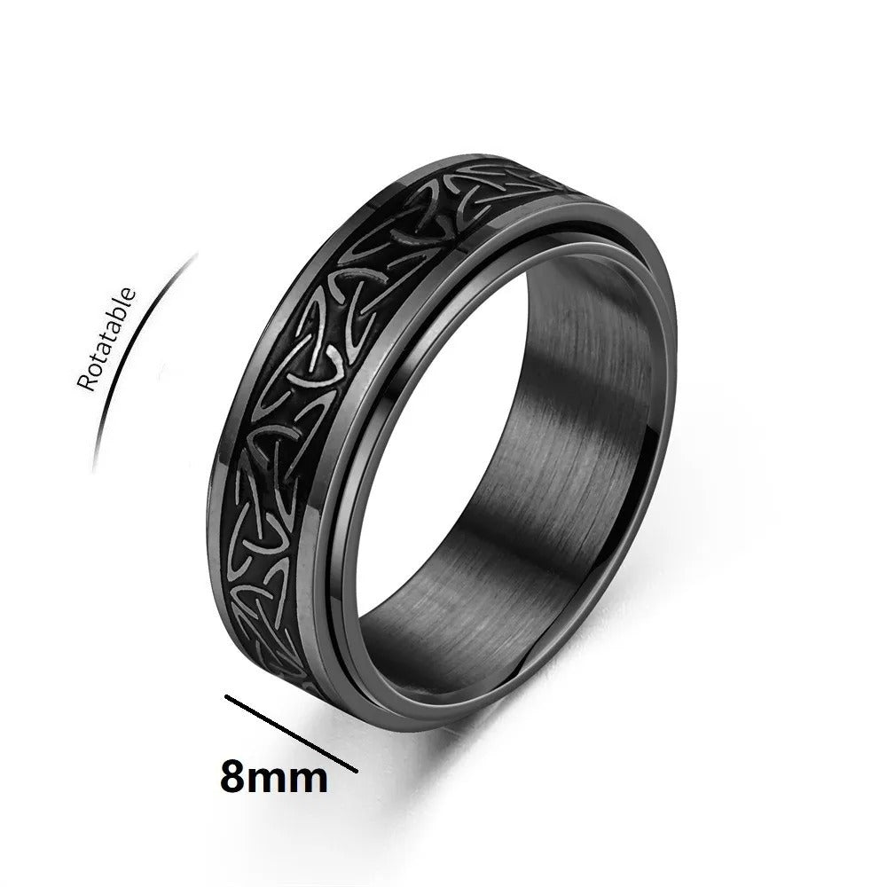 Celtic Knot Rune Ring – Viking Men's Anxiety Relief Spinning Ring