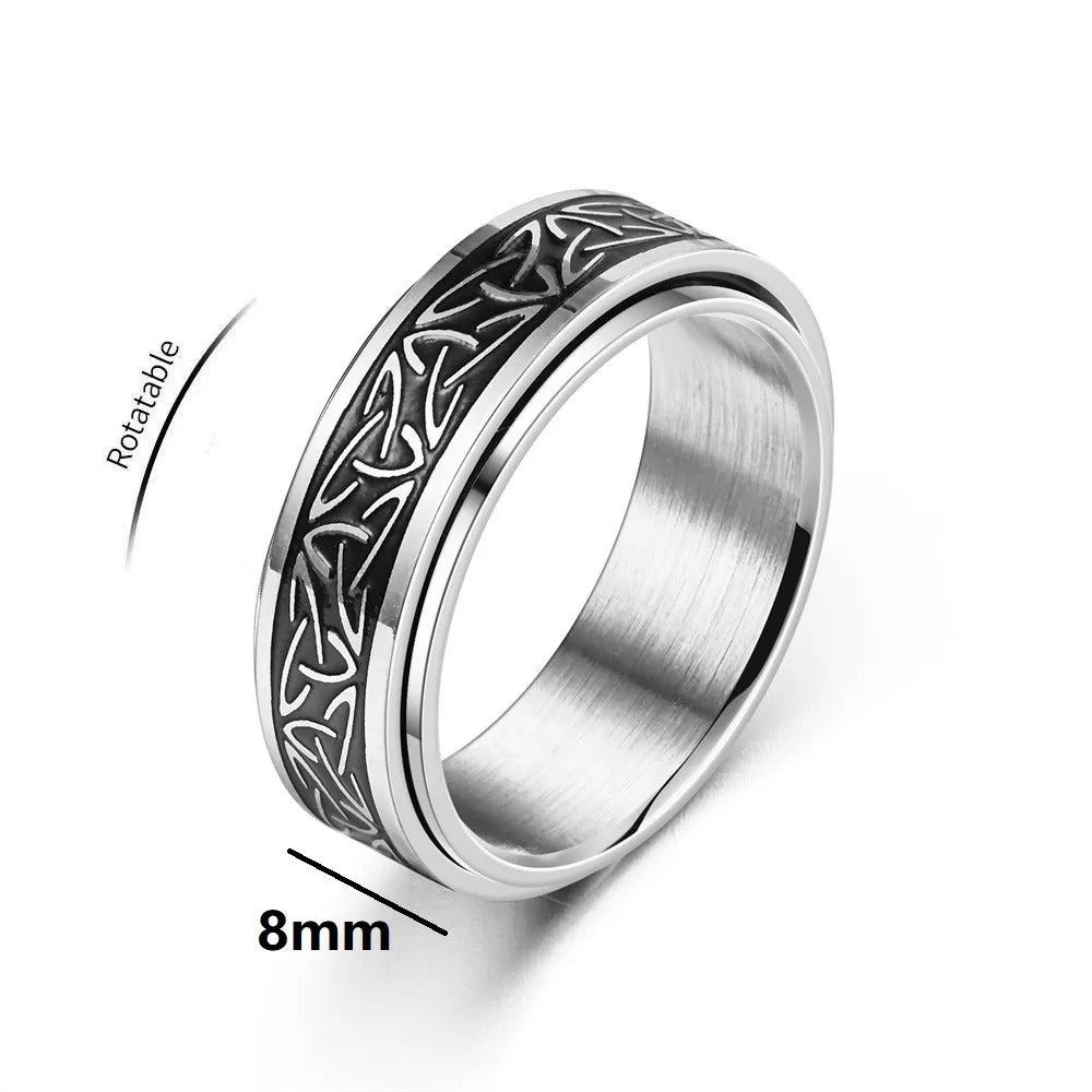 Celtic Knot Rune Ring – Viking Men's Anxiety Relief Spinning Ring