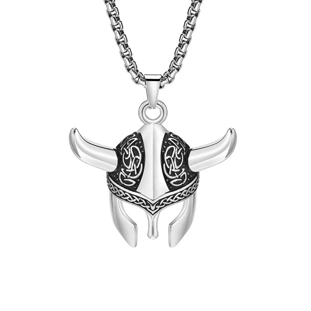 Nordic Viking Alloy Helmet Necklace