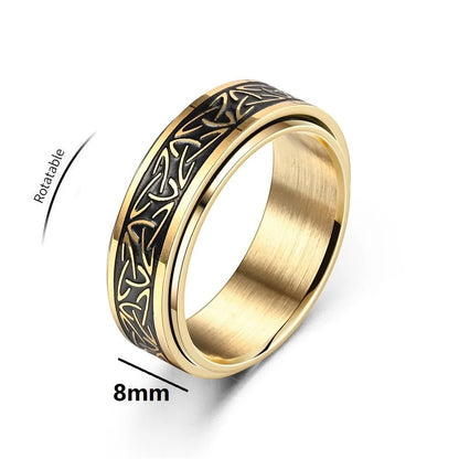 Celtic Knot Rune Ring – Viking Men's Anxiety Relief Spinning Ring