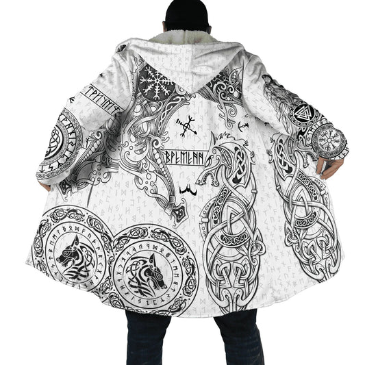 Viking Warrior Spirit Cloak – Norse Mythology Inspired Hooded Overcoat